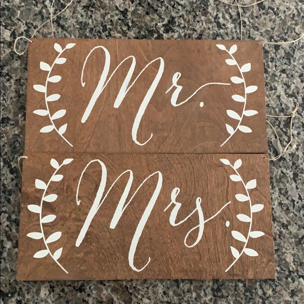 Mr & Mrs Wedding Chair Signs